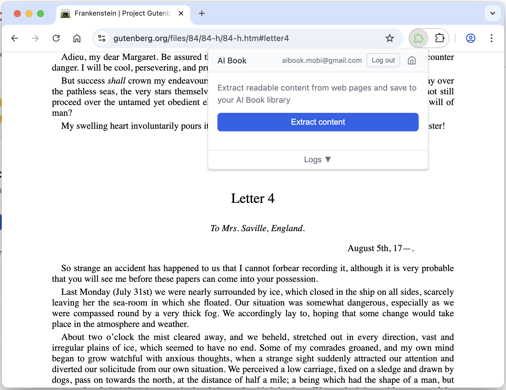 Click Extract content
